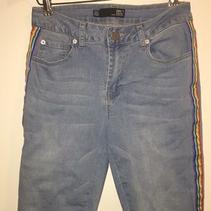 Rainbow Striped Side Jeans